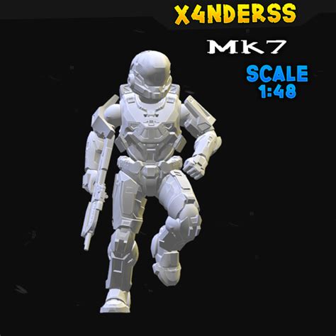 stl file mk7 spartan fox halo reach infinite miniature 3d print ready ・3d printable model