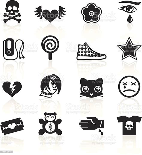 Black Symbols Emo Stock Illustration Download Image Now Punk