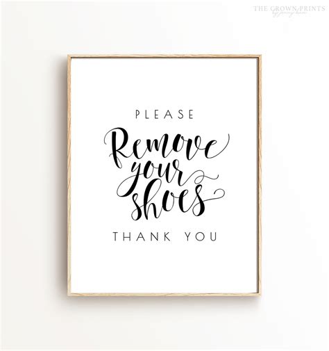 Please Remove Your Shoes Print The Crown Prints