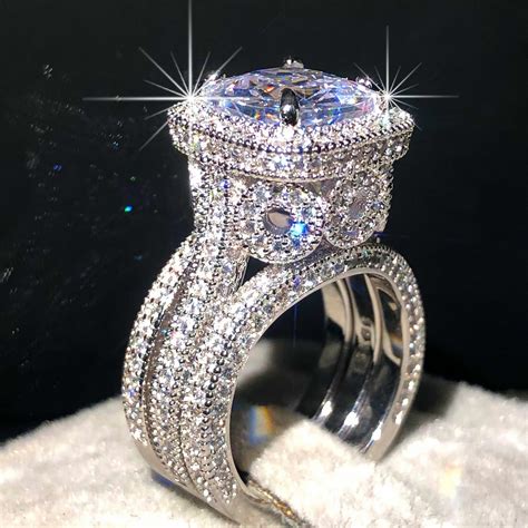 Cz stones heart shape stainless steel female alliance engagement crown ring for women. 2021 Vintage 925 Sterling Silver Wedding Rings For Women ...