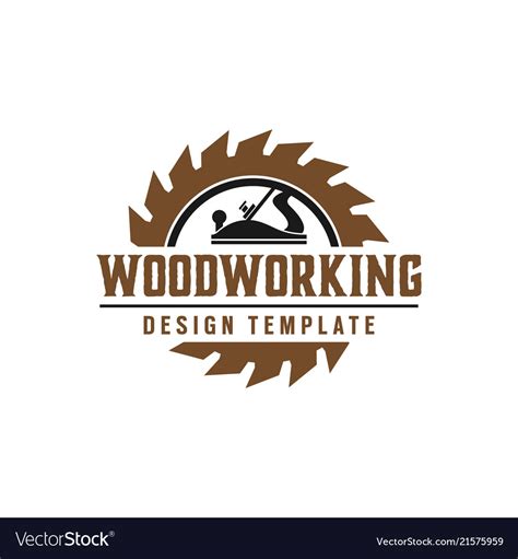 Woodworking Gear Logo Design Template Element Vector Image