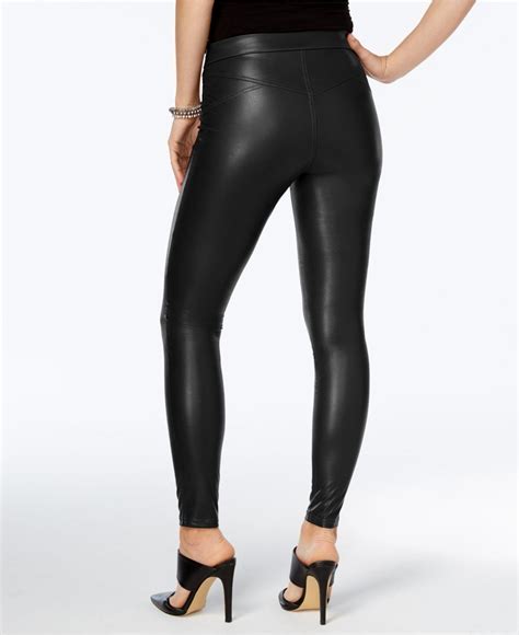 hue women s faux leather leggings in black lyst