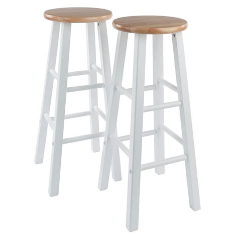 Winsome Wood Element 29 Bar Stools 2 Pc Set Natural And White Finish