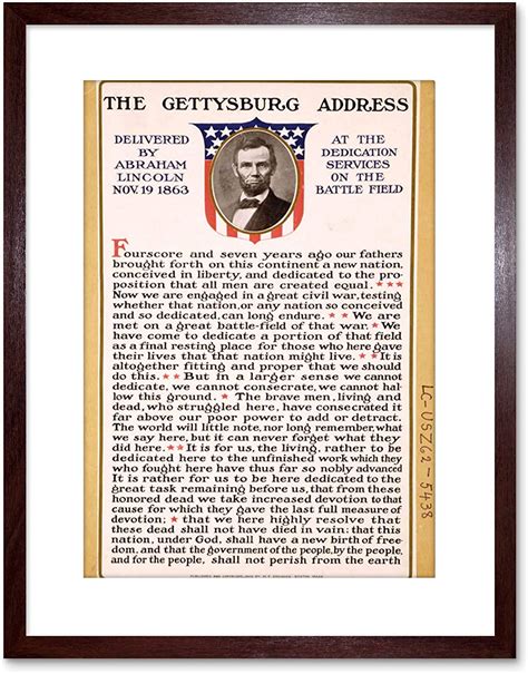 Amazon.com: 9x7 '' WAR Civil Lincoln Gettysburg Address President Framed Art Print F97X1833 ...