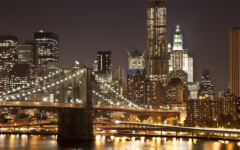 Download Manhattan New York Man Made Brooklyn Bridge Hd Wallpaper
