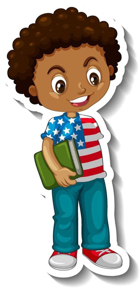 African American Boy Cartoon Character 4560685 Vector Art At Vecteezy