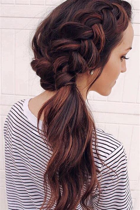 It offers plenty of variations like the one in the image above. Dutch Braid Ponytail on @hairby.alyssa | Side ponytail ...