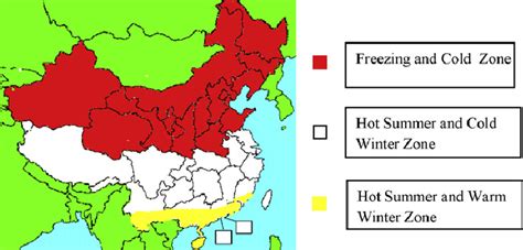 The Map Of Three Climate Zone In China