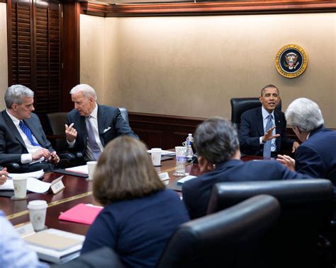 President Barack Obama W Joe Biden Others In Situation