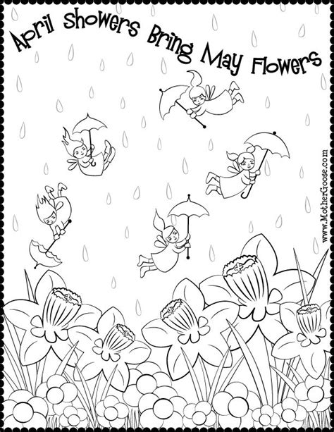 April Showers Coloring Pages Printable
