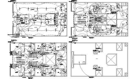 A schematic shows the plan and function for an electrical circuit, but is not concerned with the physical. Bungalow Electrical Wiring Plan AutoCAD Drawing - Cadbull