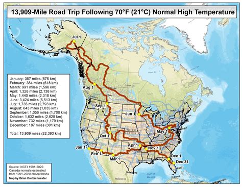 Follow This Road Trip Map And Experience 70 Degree Temperatures The