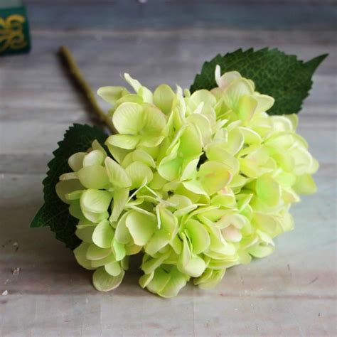 artificial hydrangea flowers heads white green hydrangea silk flowers head for wedding
