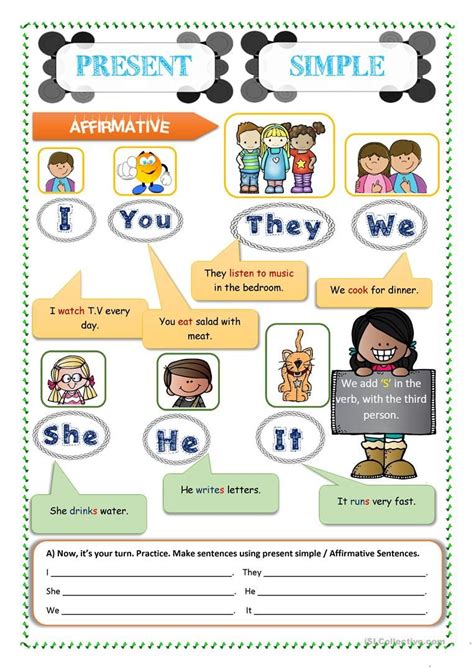 Present Simple Easy For Kids Grammar English Esl Grammar