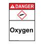 Vertical Hazmat Sign Or Label Oxygen Ansi Ghs Made In Usa