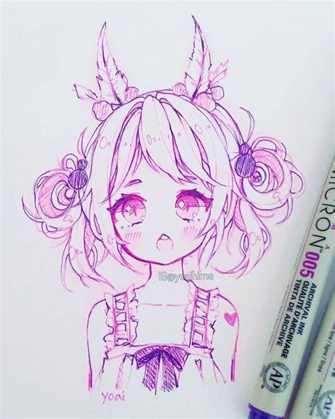 Artist Instagramyoaihime Anime Art Girl Anime Drawings Sketches