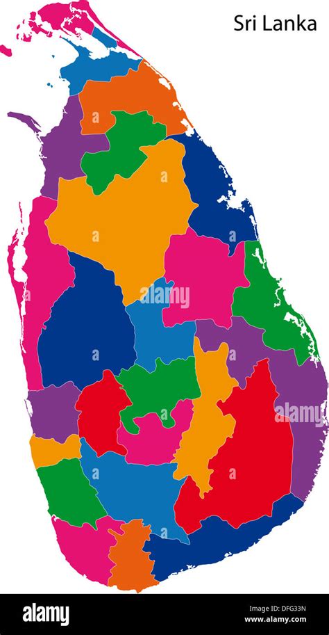 Colorful Sri Lanka Map Stock Photo 61204633 Alamy