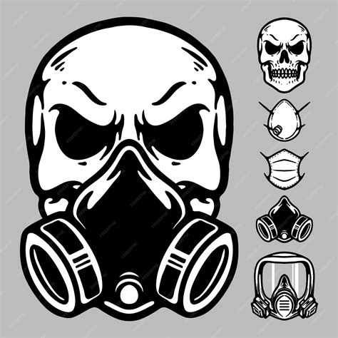 Premium Vector Skull Mask Graphic Illustration