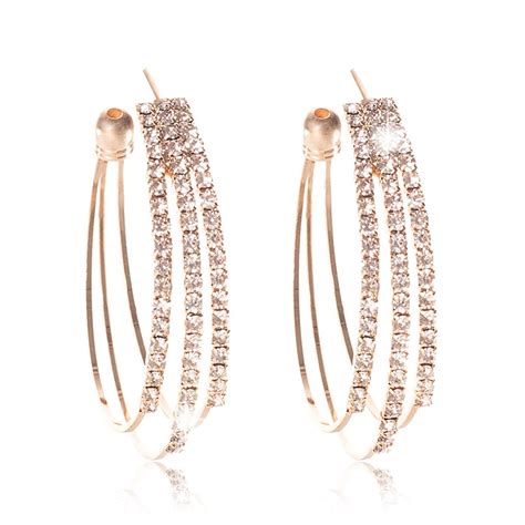 Buy Seven Sparkle Fashion Dangle Earrings Gold Statement Rhinestone Earrings S925 Crystal Hoop