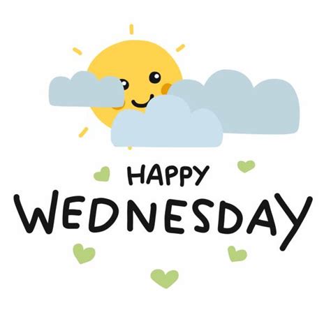 Drawing Of Happy Wednesday Text Illustrations Royalty Free Vector