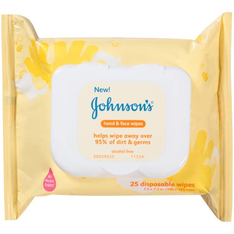 Johnson And Johnson Hand And Face Wipes Disposable 25 Wipes