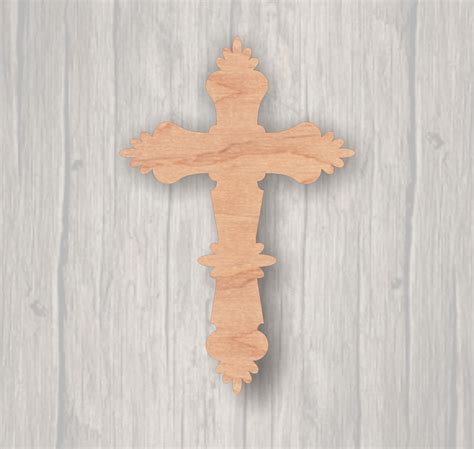 Ornate Cross. Unfinished wood cutout. Wood cutout. Laser | Etsy