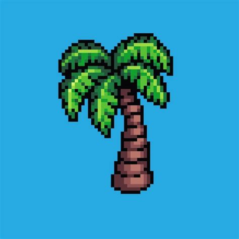 Premium Vector Pixel Art Illustration Palm Tree Pixelated Palm Tree