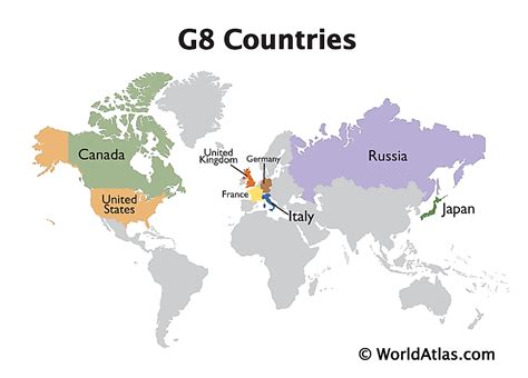 G7 Countries On World Map