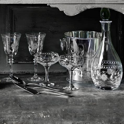 Vintage Etched Glassware Collection Williams Sonoma