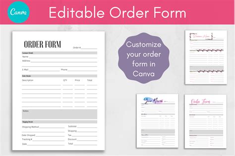 Editable Order Form Canva Template Graphic By Hustle Smart Shop Creative Fabrica