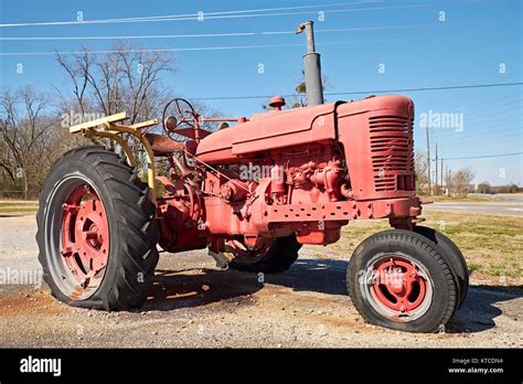 Old International Harvester Farm Tractor High Resolution Stock