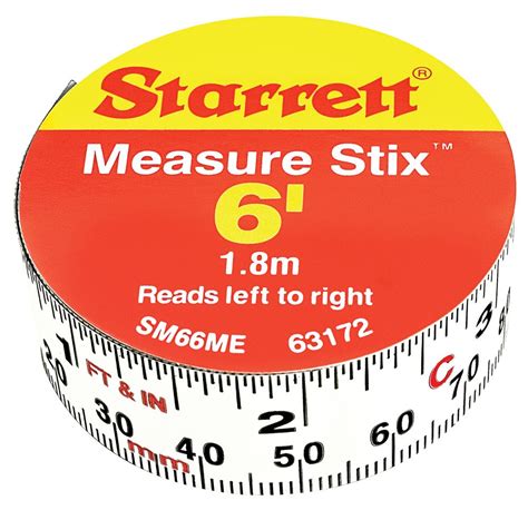 Starrett Sm66me Adhesive Tape Measure 34 Width 6 Length Tillescenter