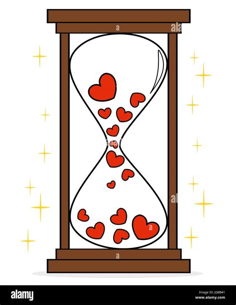 Cute Cartoon Hourglass With Hearts Concept Vector Illustration Stock Vector Image And Art Alamy