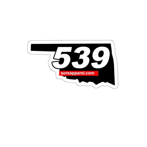 539 Area Code Sticker Waterproof Vinyl Sors Apparel Co Usa