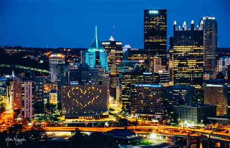 Wyndham Grand - Heart lights - Downtown Pittsburgh skyline - Man Made Store
