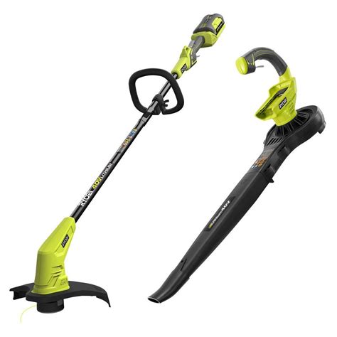 Ryobi Volt Lithium Ion Cordless String Trimmer And Blower Sweeper