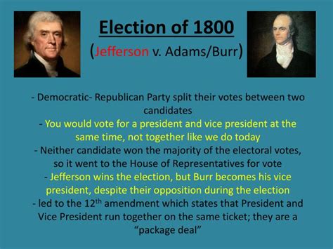 Ppt Election Of 1800 Jefferson V Adamsburr Powerpoint