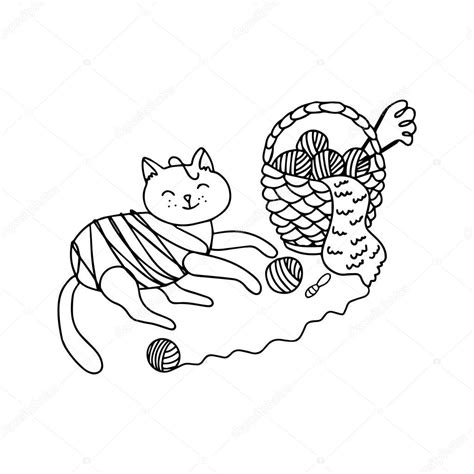 Cat With Yarn Drawing - Here presented 53+ yarn drawing images for free