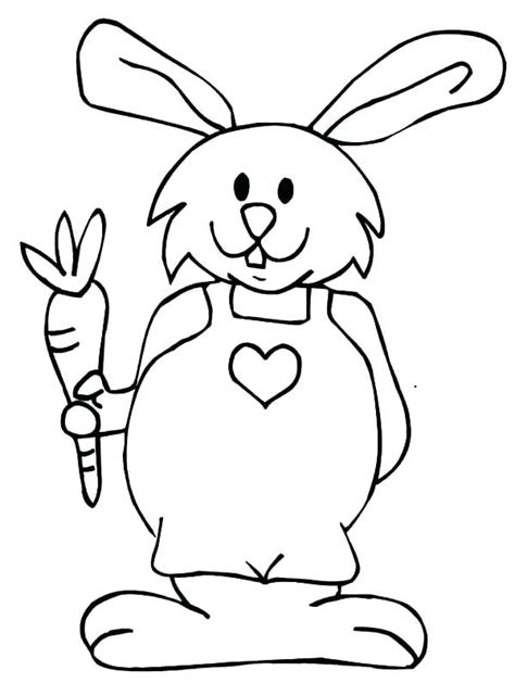 Bunny With Carrot Coloring Pages At Free Printable