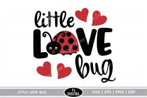 Little Love Bug  SVG  EPS  PNG DXF  Valentines Graphic (279039