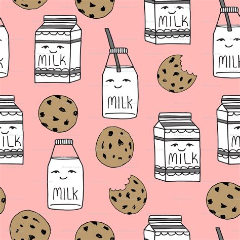 Cookie And Milk Wallpaper Cute Food Wallpaper Plain Wallpaper Iphone