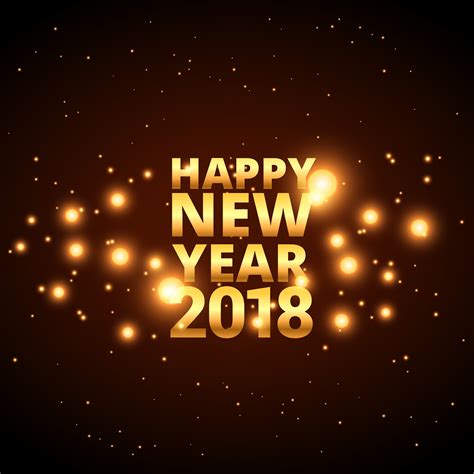 Create a blank new year card. happy new year 2018 card design with glowing sparkles ...
