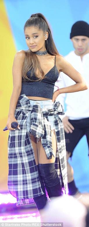 Ariana Grande In Crop Top And Thigh High Boots For Good Morning America