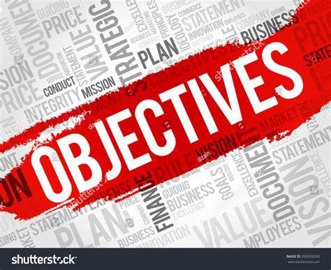 Objectives Word Cloud Business Concept Stock Vector Royalty Free