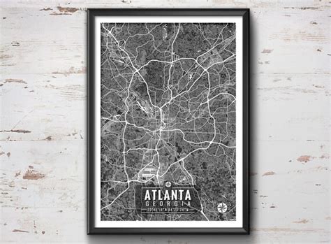 Atlanta Georgia Map With Coordinates Atlanta By Ideatecreatestudio