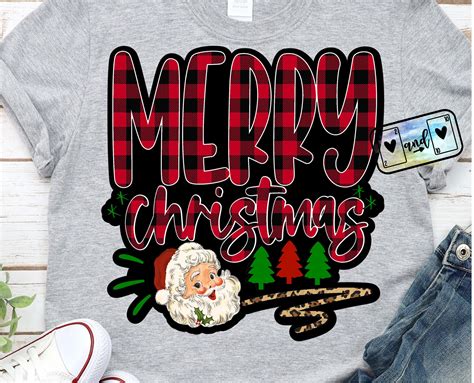 Merry Christmas Sublimation Transfer Ready To Press Buffalo Etsy