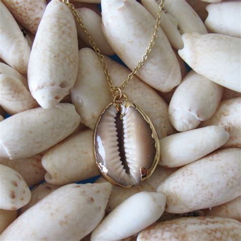 Gold Dipped Cowry Shell Necklace Ocean Sea Jewelry With Meaning