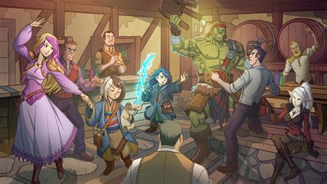 Art Commissioned Drawing Of Our Pathfinder Party In A Tavern Brawl