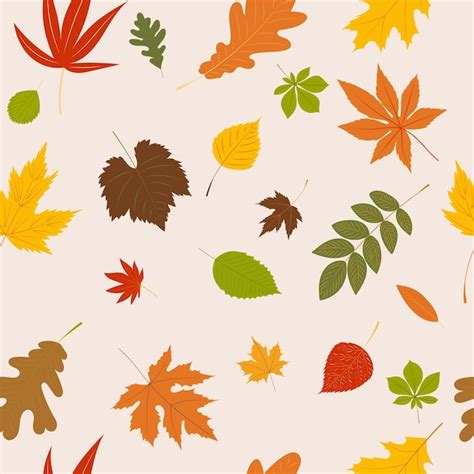 Premium Vector Autumn Leaves Seamless Background Leavesflowers Pattern