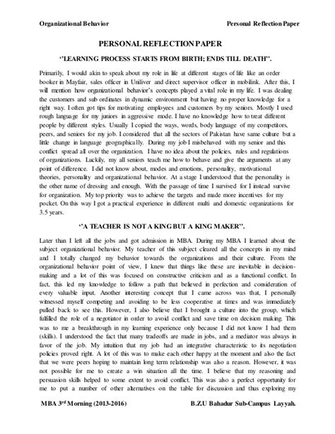 Professional reflection paper requires a method for the analysis of professional behavior that is quite commonly used among social workers as. My personal reflection. Personal Reflection. 2019-01-07